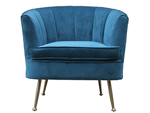 Vintage Velvet Fabric Tub Chair