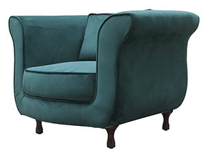 Vintage Velvet Rolled Arm Chair