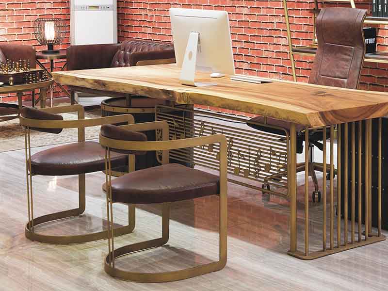 Industrial Leather Black Chair