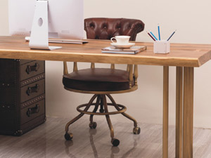 Retro High Back Real Leather Office CEO Chair