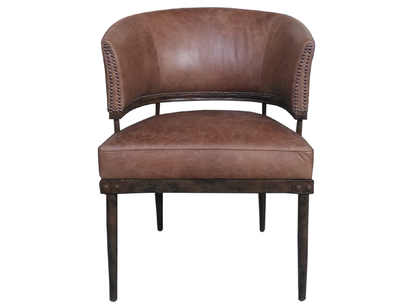 Tubular Chrome Leg Vintage Leather Chair