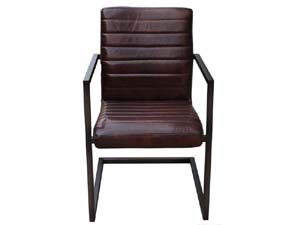 Tubular Frame Industrial Vintage Leather Chair