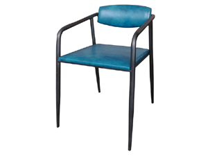 Tubular Steel Frame Industrial Leather Armchair