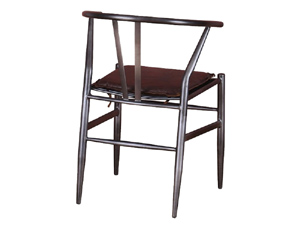 Vintage Leather Cushion Industrial Chair