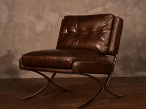 X Base Tufted Back Armless Chair