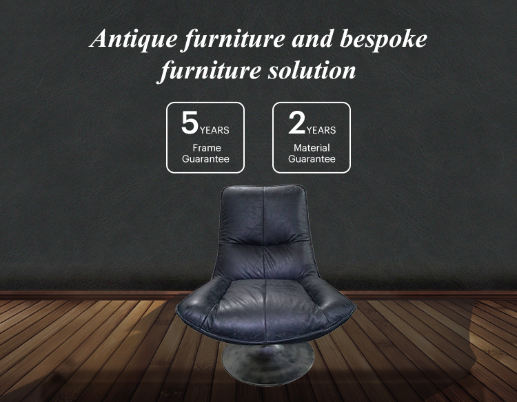 Bespoke Antique Furniture High Back Chair With Circular Base For Office Living Room Club