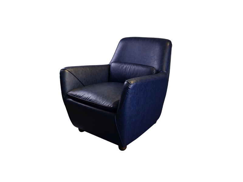 High-End Dark Blue Leather Chair Armrest And Cushion