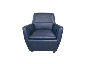 High-End Dark Blue Leather Chair Armrest And Cushion