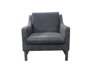 Leather Accent Chairs For Living Room With Cushion And Wood Legs