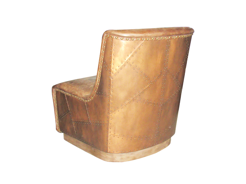 Brown Genuine Leather Single Sofa Chair Customized Antique