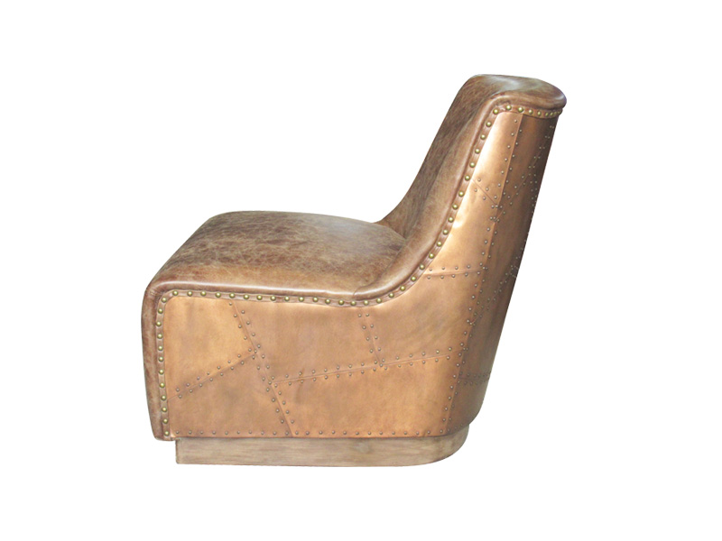 Brown Genuine Leather Single Sofa Chair Customized Antique