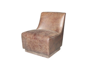 Brown Genuine Leather Single Sofa Chair Customized Antique 