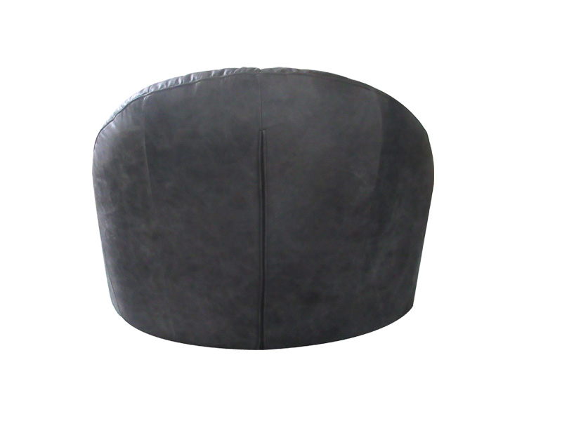 Black Leather Leisure Sofa Chair Soft And Wide Seat For Living Room Balcony Lobby