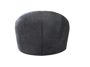 Black Leather Leisure Sofa Chair Soft And Wide Seat For Living Room Balcony Lobby