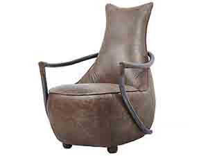 Antique Armchairs with Industrial Iron Tube