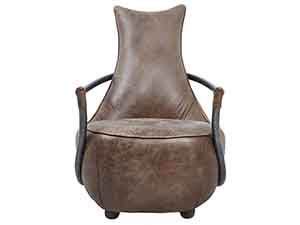 Antique Armchairs with Industrial Iron Tube