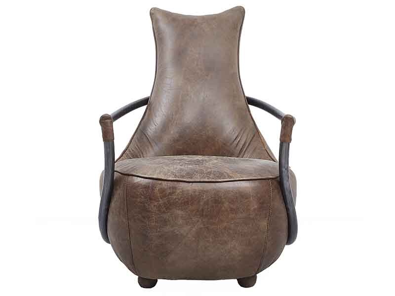 Antique Armchairs with Industrial Iron Tube