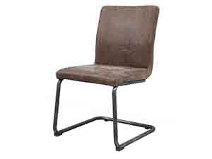 Antique Leather Iron Base Industrial Chair