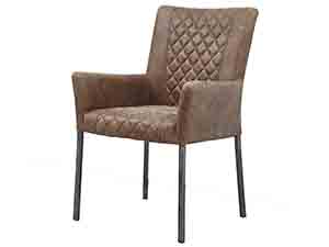 Antique Tan Leather Chair with Arms