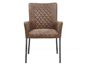 Antique Tan Leather Chair with Arms