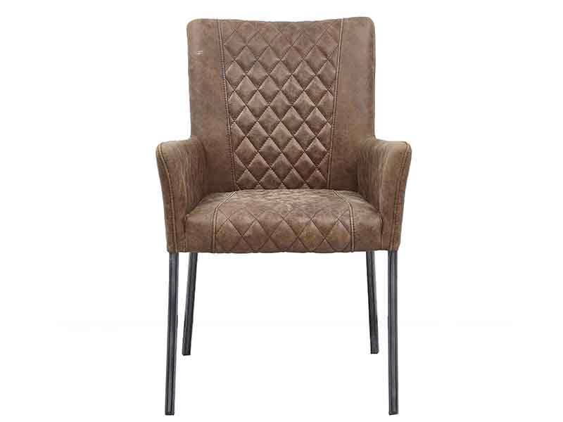 Antique Tan Leather Chair with Arms