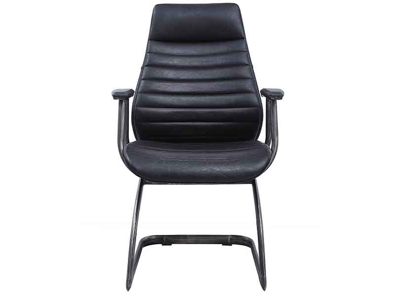 Black Vintage Leather Office Chair