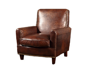 Camel Back Antique Leather Armchair