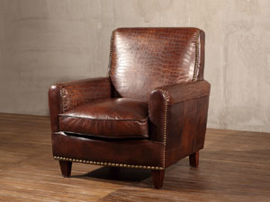 Camel Back Antique Leather Armchair