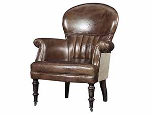 Canvas Back and Vintage Leather Chair