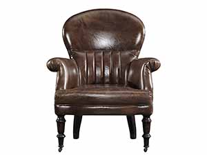 Canvas Back and Vintage Leather Chair