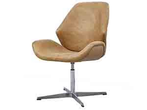 Cross Base Swivel Antique Leather Chair