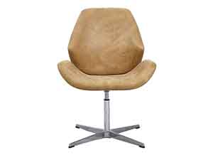 Cross Base Swivel Antique Leather Chair