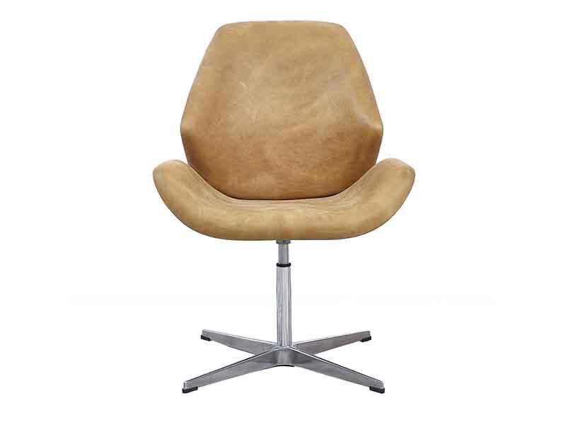 Cross Base Swivel Antique Leather Chair