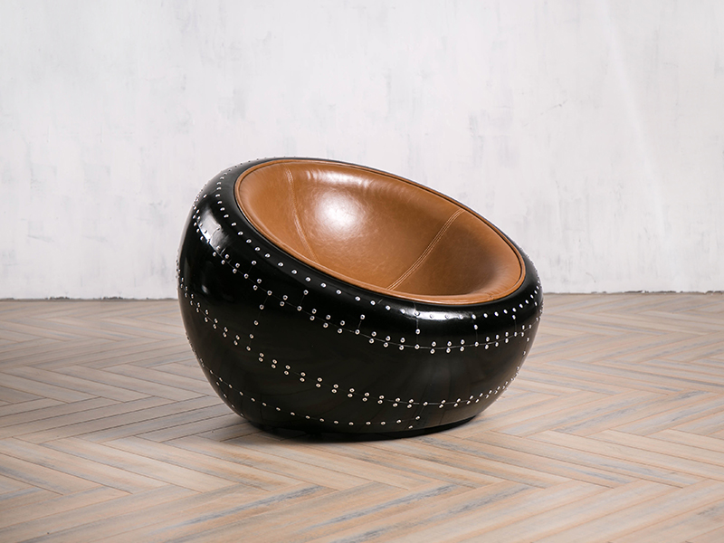 Aluminum Leather Apple Chair