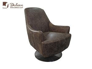 Upholstered Modern Metal Legs Single Genuine Leather Sofa For Living Room