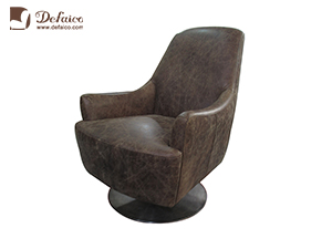 Upholstered Modern Metal Legs Single Genuine Leather Sofa For Living Room