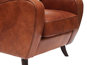 Wing Back Antique Leather Hotel Lobby Chair