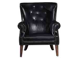 High Back Wing Chair in Vintage Leather