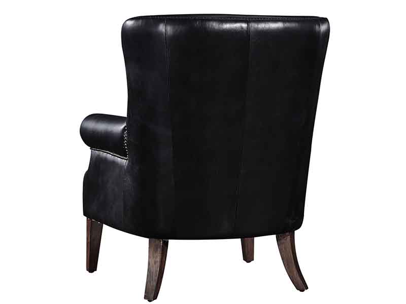 High Back Wing Chair in Vintage Leather
