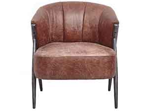 Industrial Tube Leg Antique Leather Chair