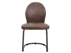 Iron Tubular Base Real Cow Leather Chair
