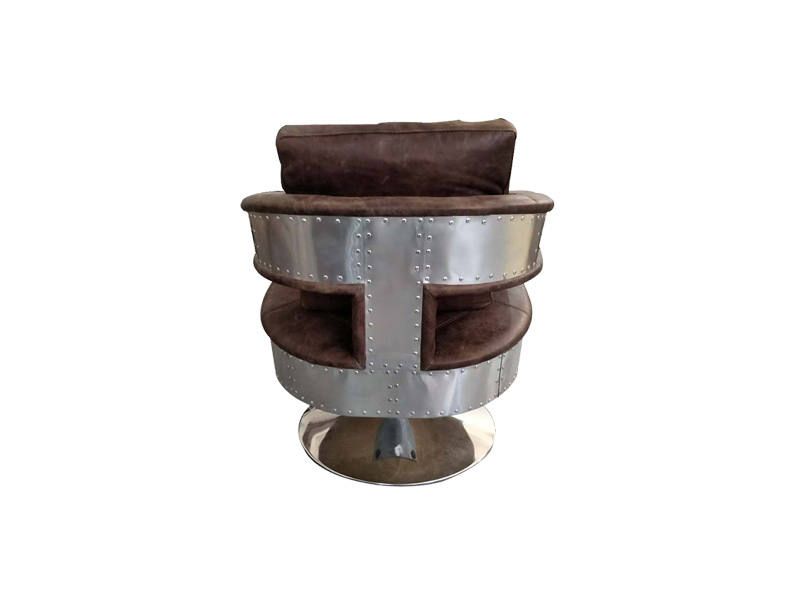 Antique 360 Degree Swivel Office Chair With Round Base And Armrest