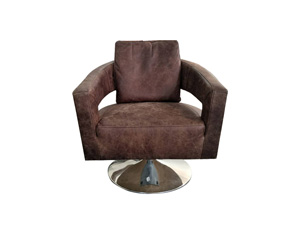 Antique 360 Degree Swivel Office Chair With Round Base And Armrest 