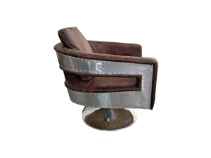 Antique 360 Degree Swivel Office Chair With Round Base And Armrest 