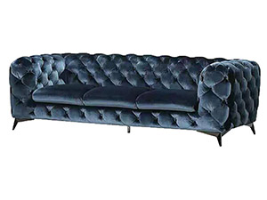 Upholstered Modern Metal Legs Single Genuine Leather Sofa For Living RoomSquare Genuine Leather Upholstered Button Single Accent Sofa For Hotel