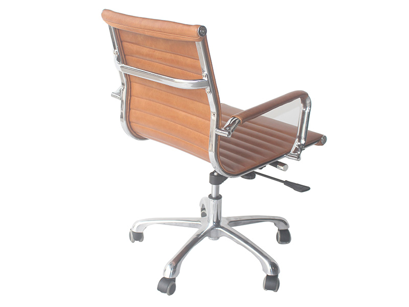 Metal Base Office Leather Chair with Wheels