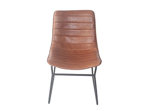 Metal Iron Frame Vintage Leather Loft Industrial Dining Chair