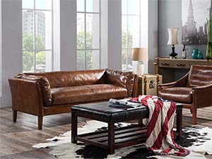 Retro Brown Leather Club Chair