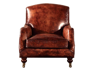 Roll Arm Vintage Leather Club Chair