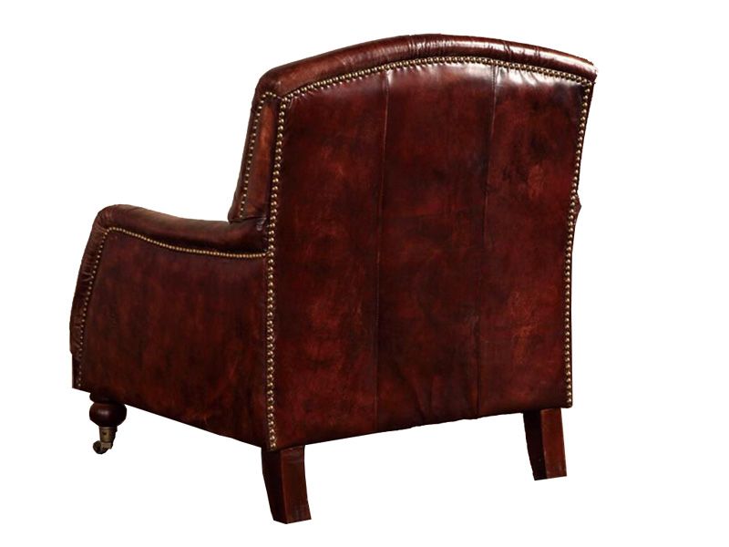 Roll Arm Vintage Leather Club Chair